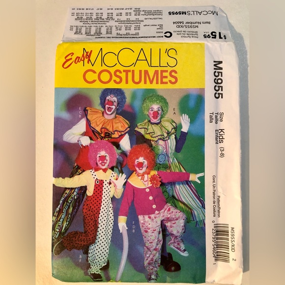 McCall’s M5955 Uncut Clown Costume Sewing Pattern - Picture 3 of 11